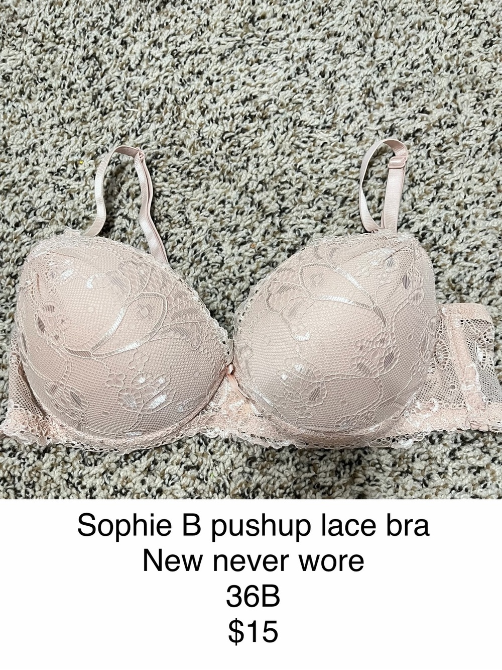 sophie b. Lace Push-Up Bra in Light Blush
